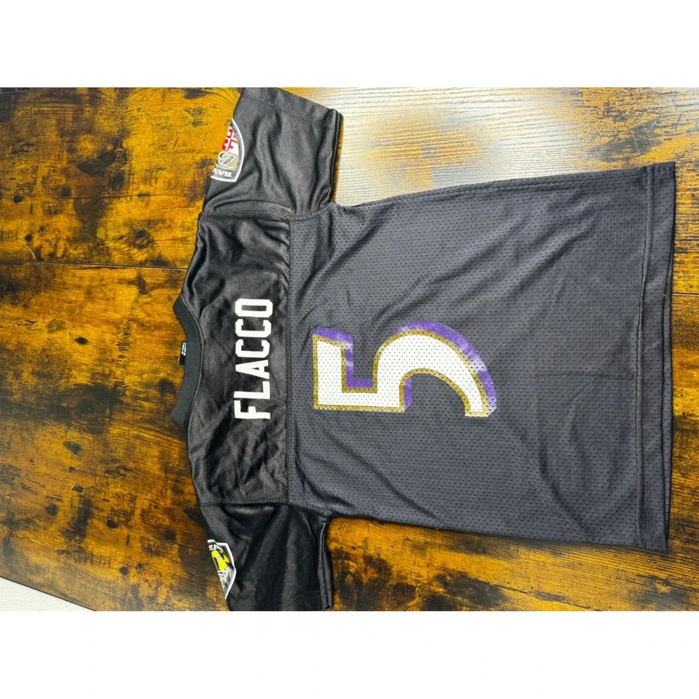 NFL Team Apparel Baltimore Ravens Joe Flacco 5 Jersey‎ Kids Small 8 Black Mesh